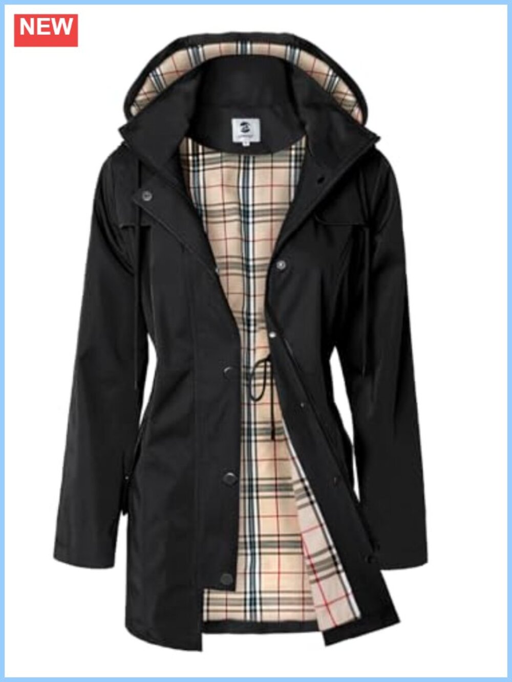 Long Hooded Rain Jacket Women Outdoor Raincoat Windbreaker Water Resistant